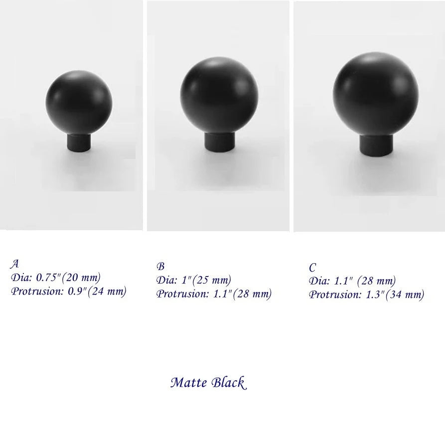 Brass Ball Knobs, Black Gold Chrome Nickel