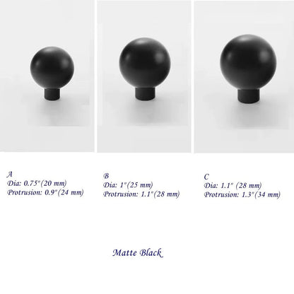 Brass Ball Knobs, Black Gold Chrome Nickel