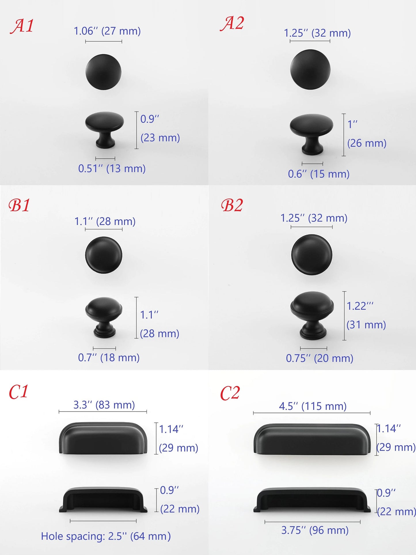 Brass Cup Drawer Pulls 2.5" 3.75" - 6 Finishes | LynnsHardware