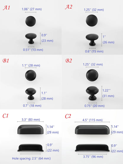 Brass Cup Drawer Pulls 2.5" 3.75" - 6 Finishes | LynnsHardware