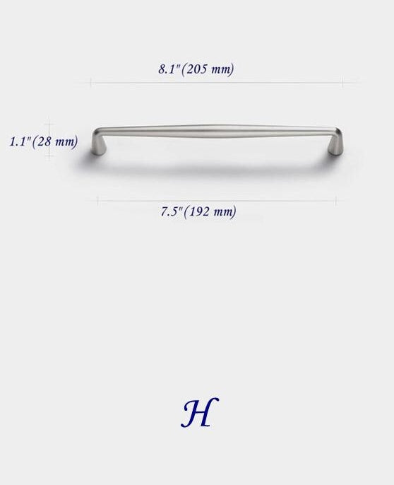 Nickel Drawer Pull Handles, Modern Minimalism Kitchen Cabinet Hardware