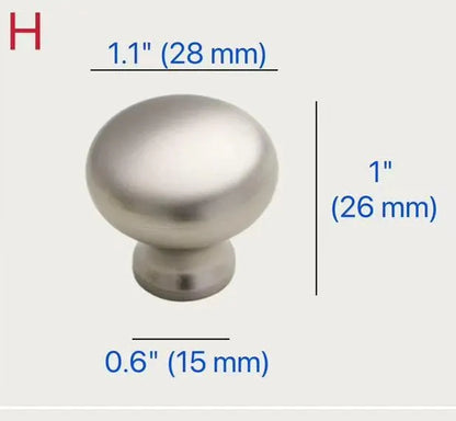 Assorted Brushed Nickel Cabinet Door Knobs, Modern Drawer Pulls