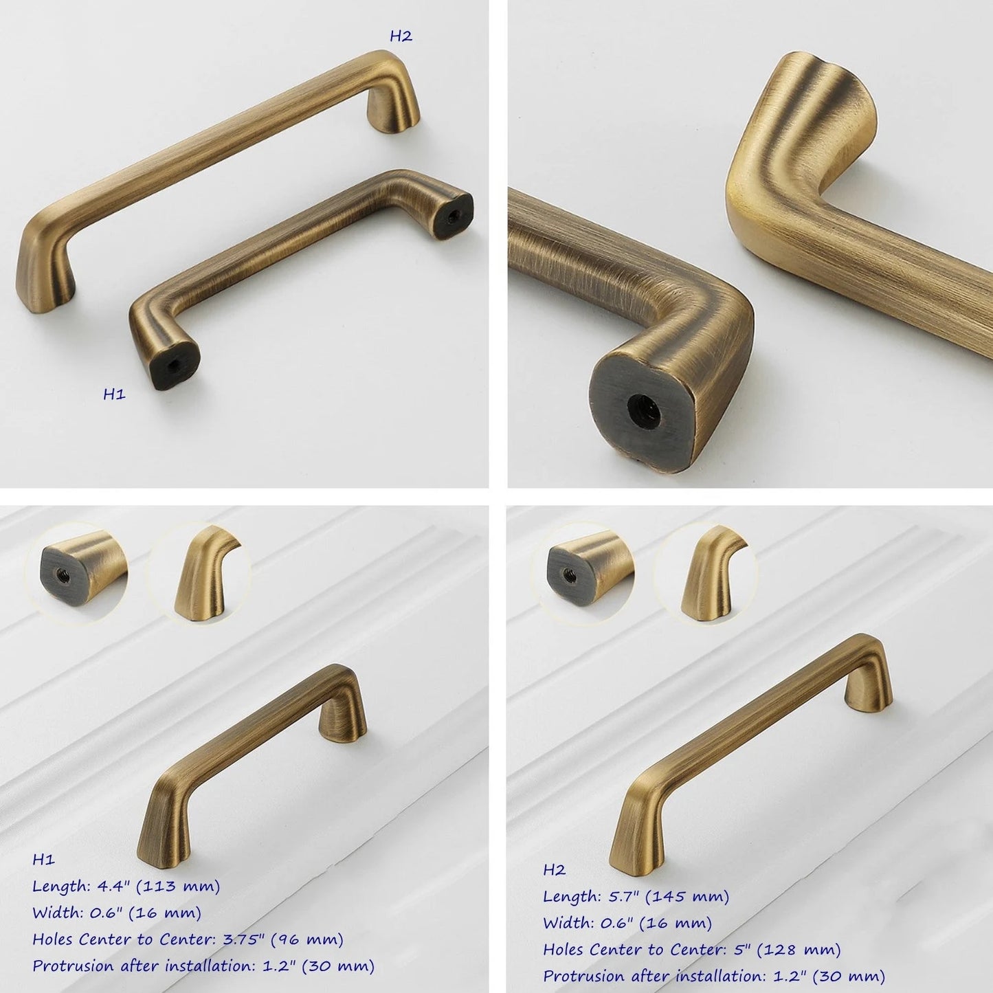Bronze Cabinet Handles, Solid Brass, Mid Century Vanity Pulls, Retro Kitchen Hardware