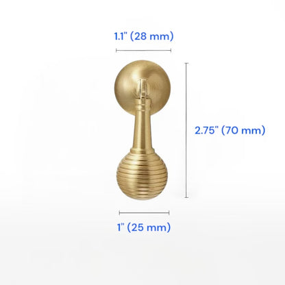 Brushed Brass Cabinet Bar Pull 96 128 160 224 mm | Beehive Dresser Knob | Pendant Teardrop Pull