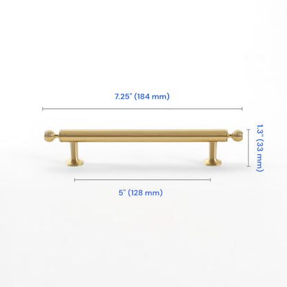 Brushed Brass Cabinet Bar Pull 96 128 160 224 mm | Beehive Dresser Knob | Pendant Teardrop Pull
