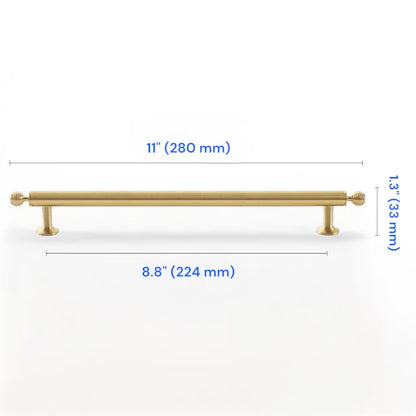 Brushed Brass Cabinet Bar Pull 96 128 160 224 mm | Beehive Dresser Knob | Pendant Teardrop Pull