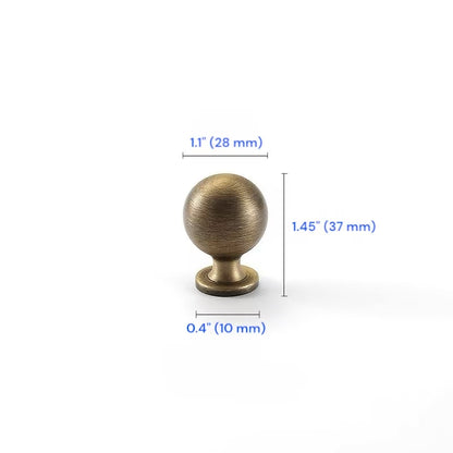 Antique Bronze Cabinet Bar Pull 96 128 160 224 mm｜Brass Drawer Ball Knob for Retro Decor