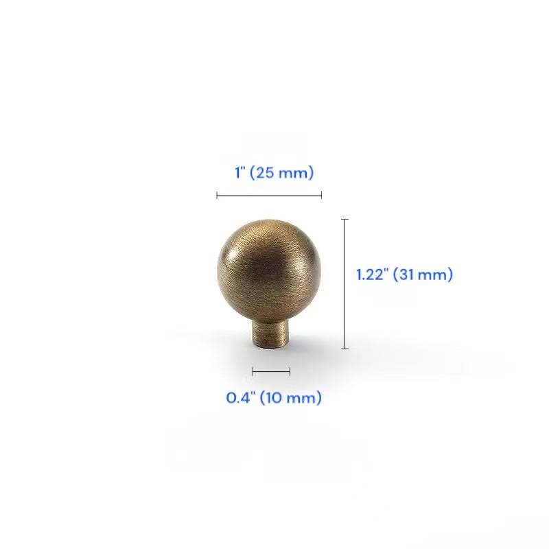 Antique Bronze Cabinet Bar Pull 96 128 160 224 mm｜Brass Drawer Ball Knob for Retro Decor