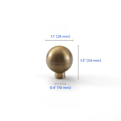 Antique Bronze Cabinet Bar Pull 96 128 160 224 mm｜Brass Drawer Ball Knob for Retro Decor
