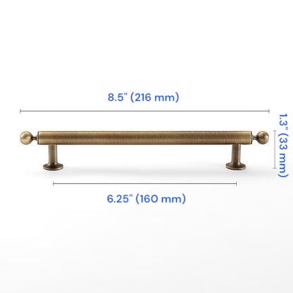 Antique Bronze Cabinet Bar Pull 96 128 160 224 mm｜Brass Drawer Ball Knob for Retro Decor