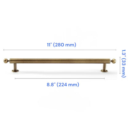 Antique Bronze Cabinet Bar Pull 96 128 160 224 mm｜Brass Drawer Ball Knob for Retro Decor