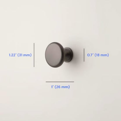 Dark Gray Cabinet D Pull | Round Drawer Knob | Modern Minimalist Kitchen Hardware