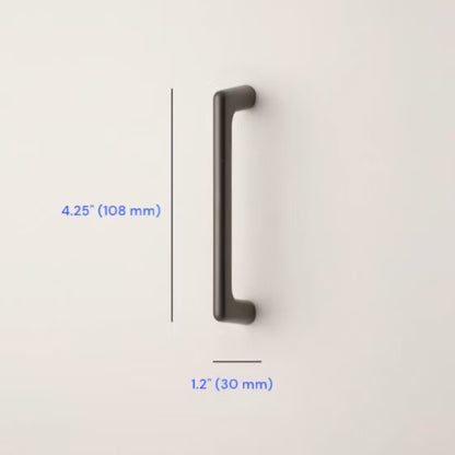 Dark Gray Cabinet D Pull | Round Drawer Knob | Modern Minimalist Kitchen Hardware