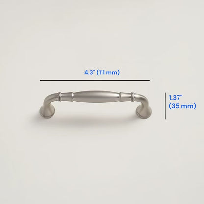 Brushed Nickel Cabinet D Handle | Round Knob | Gingko Drop Pull