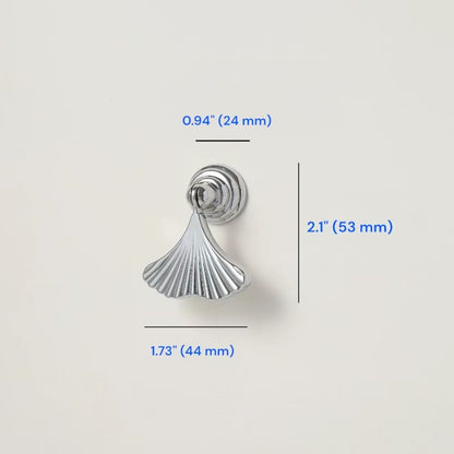 Polished Chrome Cabinet D Handle｜Round Knob | Gingko Drop Pull