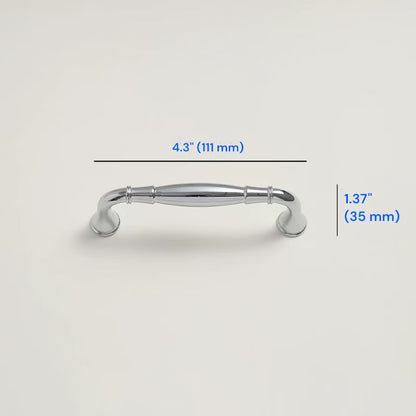 Polished Chrome Cabinet D Handle｜Round Knob | Gingko Drop Pull