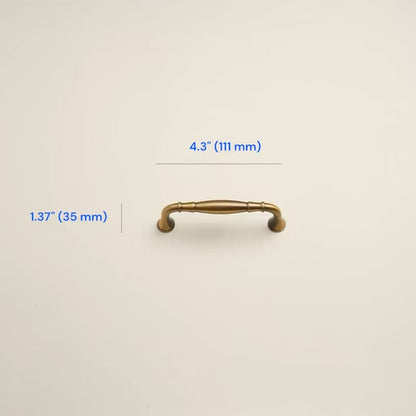 Aged Bronze Cabinet Handle, Cup Pull, Drawer Knob, Ginkgo Leaf Drop Pull