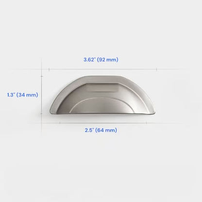 2.5" 3.75" Centers Cup Drawer Pulls in Brushed Gold, Nickel, Polished Chrome, Antique Bronze, 64 96 mm