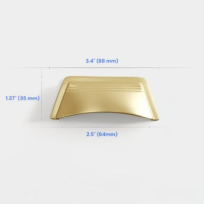 2.5" 3.75" Centers Cup Drawer Pulls in Brushed Gold, Nickel, Polished Chrome, Antique Bronze, 64 96 mm