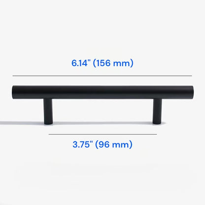 Minimalist Matte Black Cabinet Bar Pulls &  Knobs, Solid Brass, 96 128 160 224 320 mm