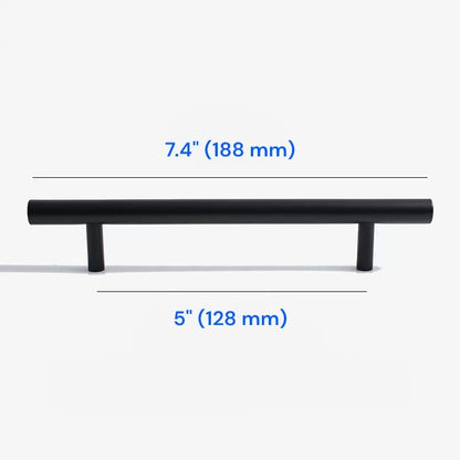 Minimalist Matte Black Cabinet Bar Pulls &  Knobs, Solid Brass, 96 128 160 224 320 mm