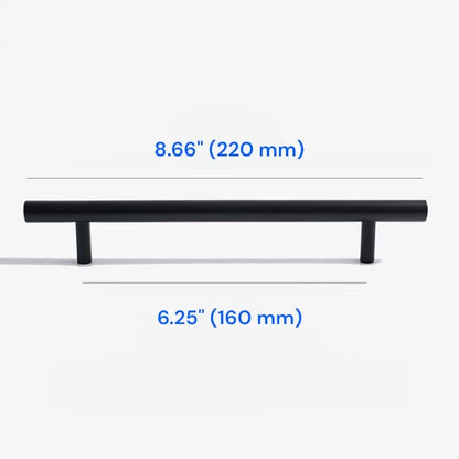 Minimalist Matte Black Cabinet Bar Pulls &  Knobs, Solid Brass, 96 128 160 224 320 mm