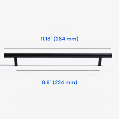 Minimalist Matte Black Cabinet Bar Pulls &  Knobs, Solid Brass, 96 128 160 224 320 mm