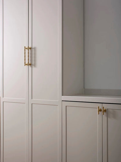Bamboo Cabinet Pulls, Brushed Brass, Oriental Classic Kitchen Hardware