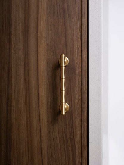 Polished brass Bamboo drawer handles for Orientalist interiors 