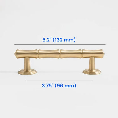 Bamboo Cabinet Pulls, Brushed Brass, Oriental Classic Kitchen Hardware
