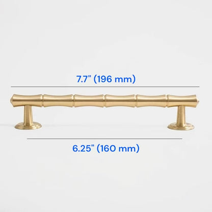 Bamboo Cabinet Pulls, Brushed Brass, Oriental Classic Kitchen Hardware