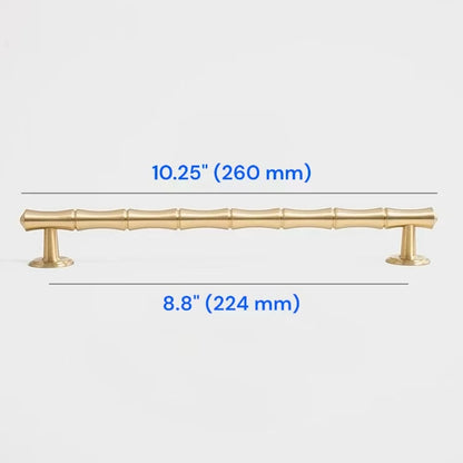 Bamboo Cabinet Pulls, Brushed Brass, Oriental Classic Kitchen Hardware