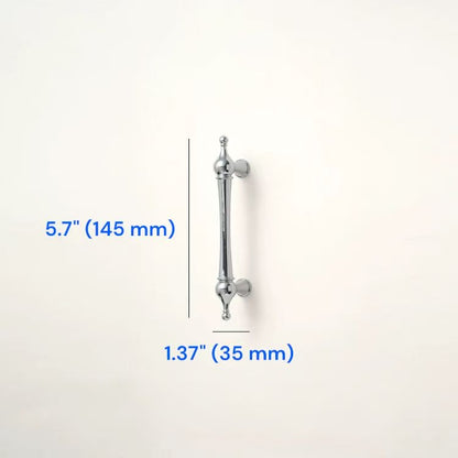 European Polished Chrome Cabinet Handle, Round Drawer Knob, Contemporary Kitchen Hardware