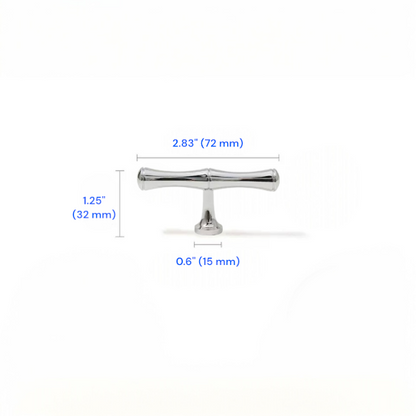 Brass Bamboo Drawer Handles, Polished Chrome, Kitchen Cabinet Hardware, 3.75" 5" 6.25" 8.8" 12.5" Centers