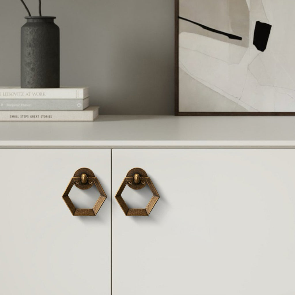 Elegant drop ring pulls in antique bronze 