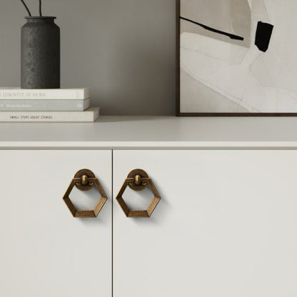 Elegant drop ring pulls in antique bronze 
