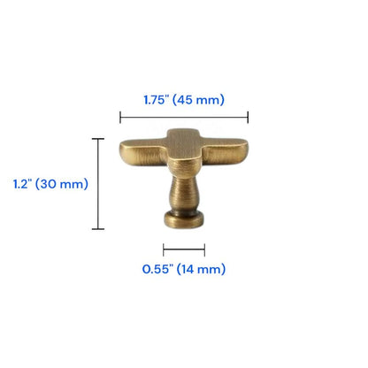 Plus Minus Symbol Cabinet Knobs, Solid Brass, Modern Kitchen Hardware