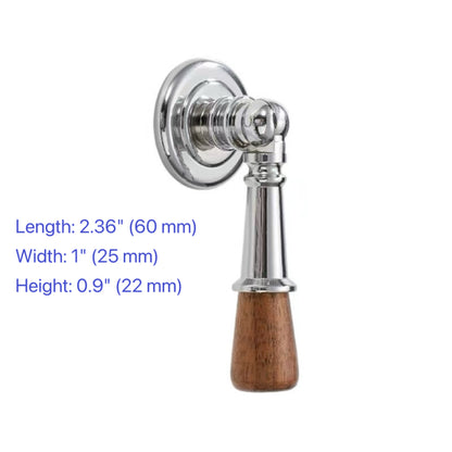 Wood & Brass Drawer Handle, Pendant Walnut Cabinet Pull, Japandi Kitchen Hardware