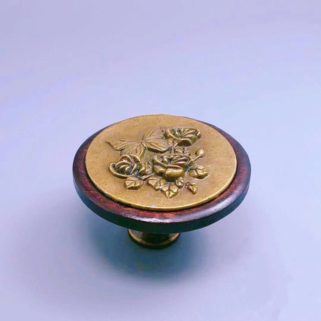 Wooden Floral Cabinet Knob, Farmhouse Drawer Pull, Art Deco Kitchen Hardware