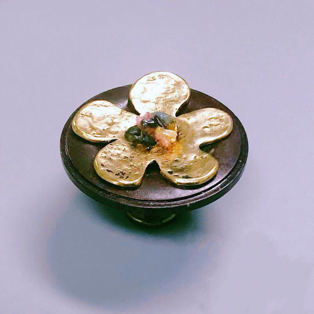 Wooden Floral Cabinet Knob, Farmhouse Drawer Pull, Art Deco Kitchen Hardware