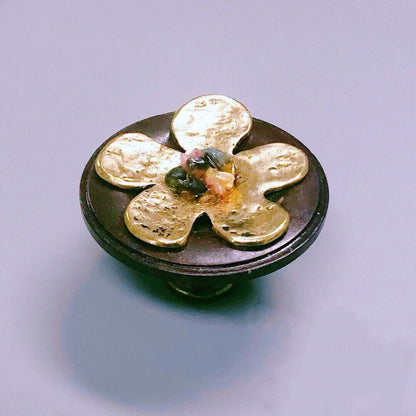 Wooden Floral Cabinet Knob, Farmhouse Drawer Pull, Art Deco Kitchen Hardware