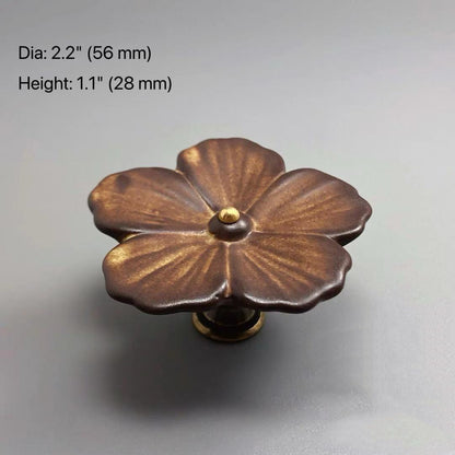 Ceramic Floral Cabinet Knob, Asian Inspired Drawer Pull, Art Deco Kitchen Hardware