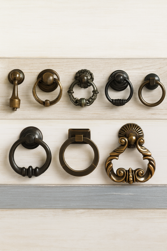 Colonial Drop Ring Drawer Pulls - Antique Bronze/Black - LynnsHardware