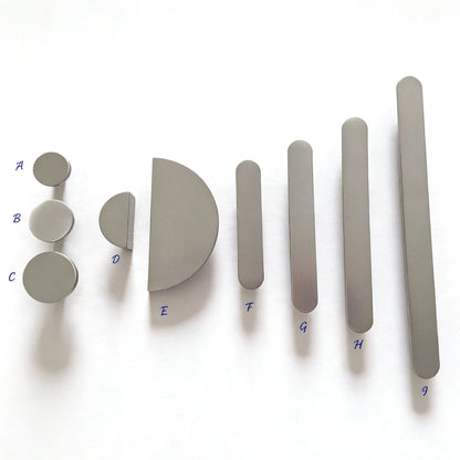 Brushed Nickel Cabinet Handles, Half Circle Drawer Pulls & Disc Knobs - LynnsHardware