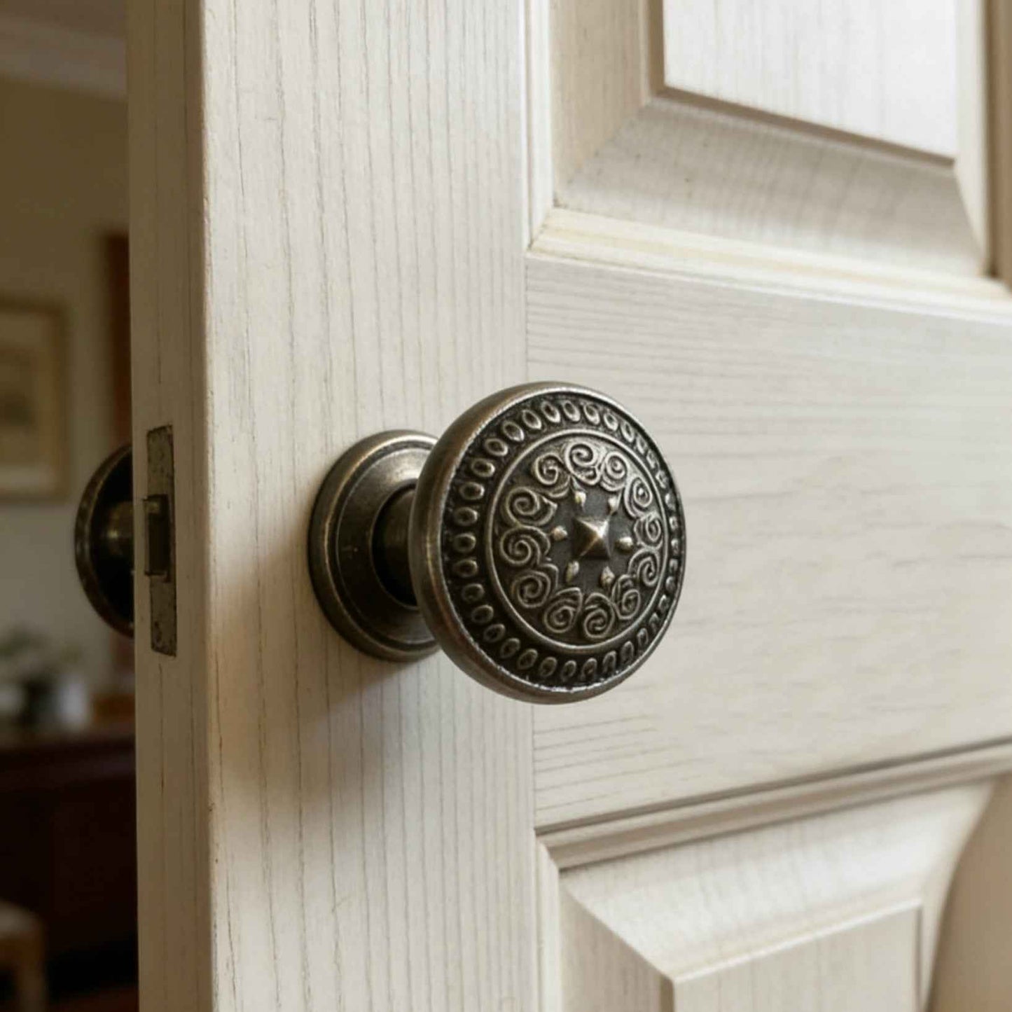 Antique Pewter Drawer Pulls - Embossed Cabinet Handles | 3.75" & 5" Centers