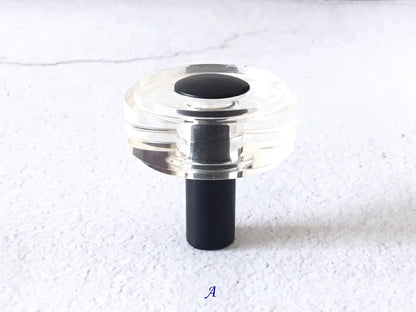 Acrylic Drawer Pulls, Lucite Cabinet Bar Handles, Matte Black Clear, Kitchen Hardware