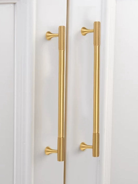 Brass Fluted Cabinet Bar Pull & Knob - 3.75" to 8.8"
