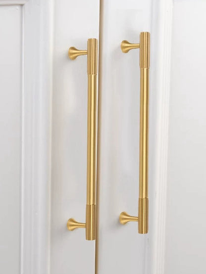Brass Fluted Cabinet Bar Pull & Knob - 3.75" to 8.8"