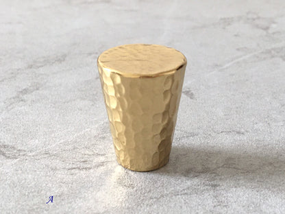 Hammered Gold Brass Drawer Knob, Ball / Tapered / Mushroom Cabinet Door Pull