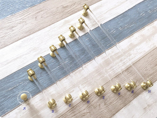 Acrylic Drawer Pulls, Lucite Cabinet Handles, Brushed Gold Clear, Kitchen Hardware